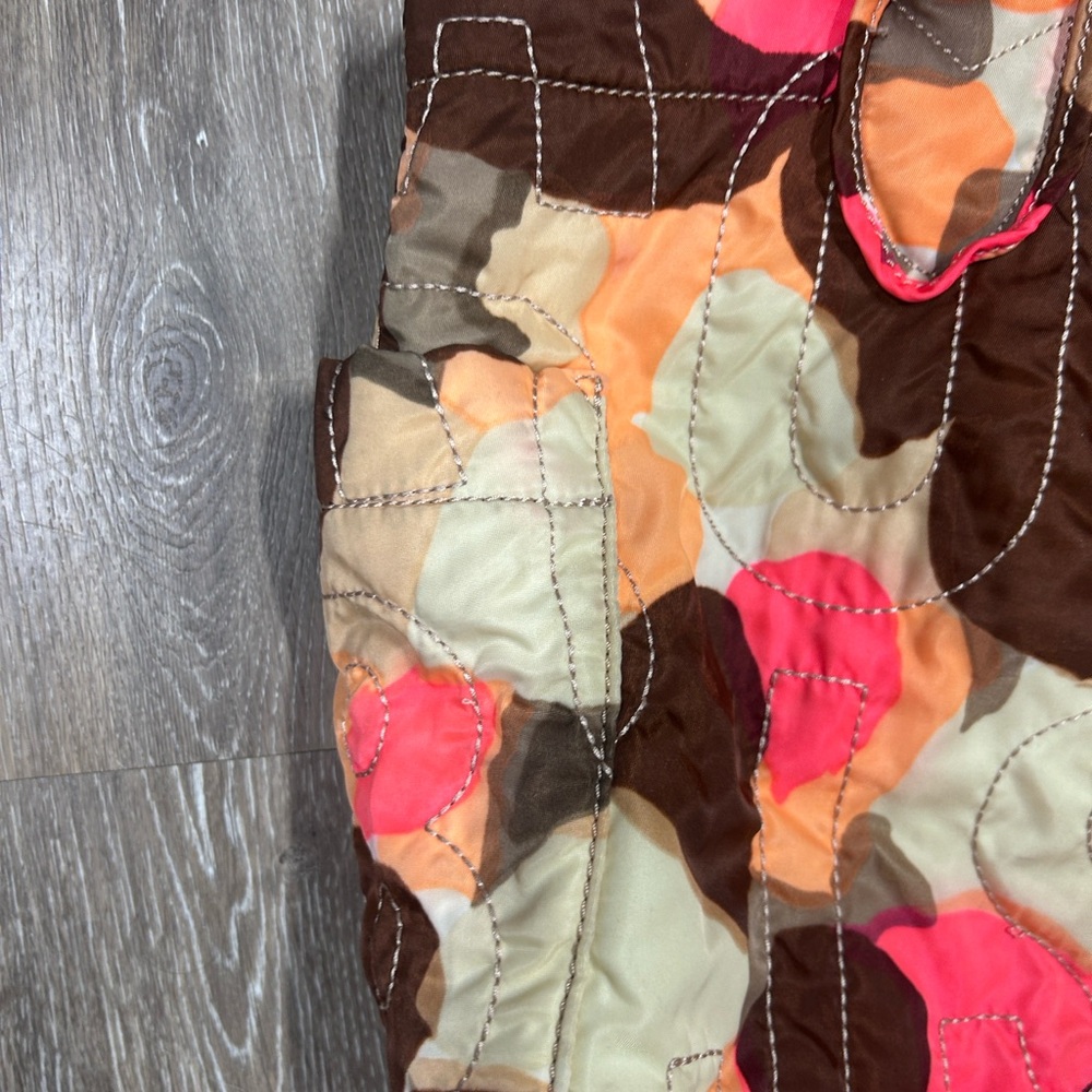 Marc by Marc Jacobs quilted nylon tote multicolored coral orange brown yellow - Picture 5 of 13
